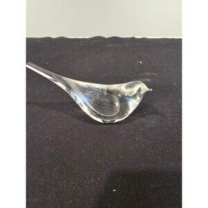 Signed Kosta 97429 Paul Hoff Glass Bird – Swedish Art Glass – Vtg 1970s Figurine